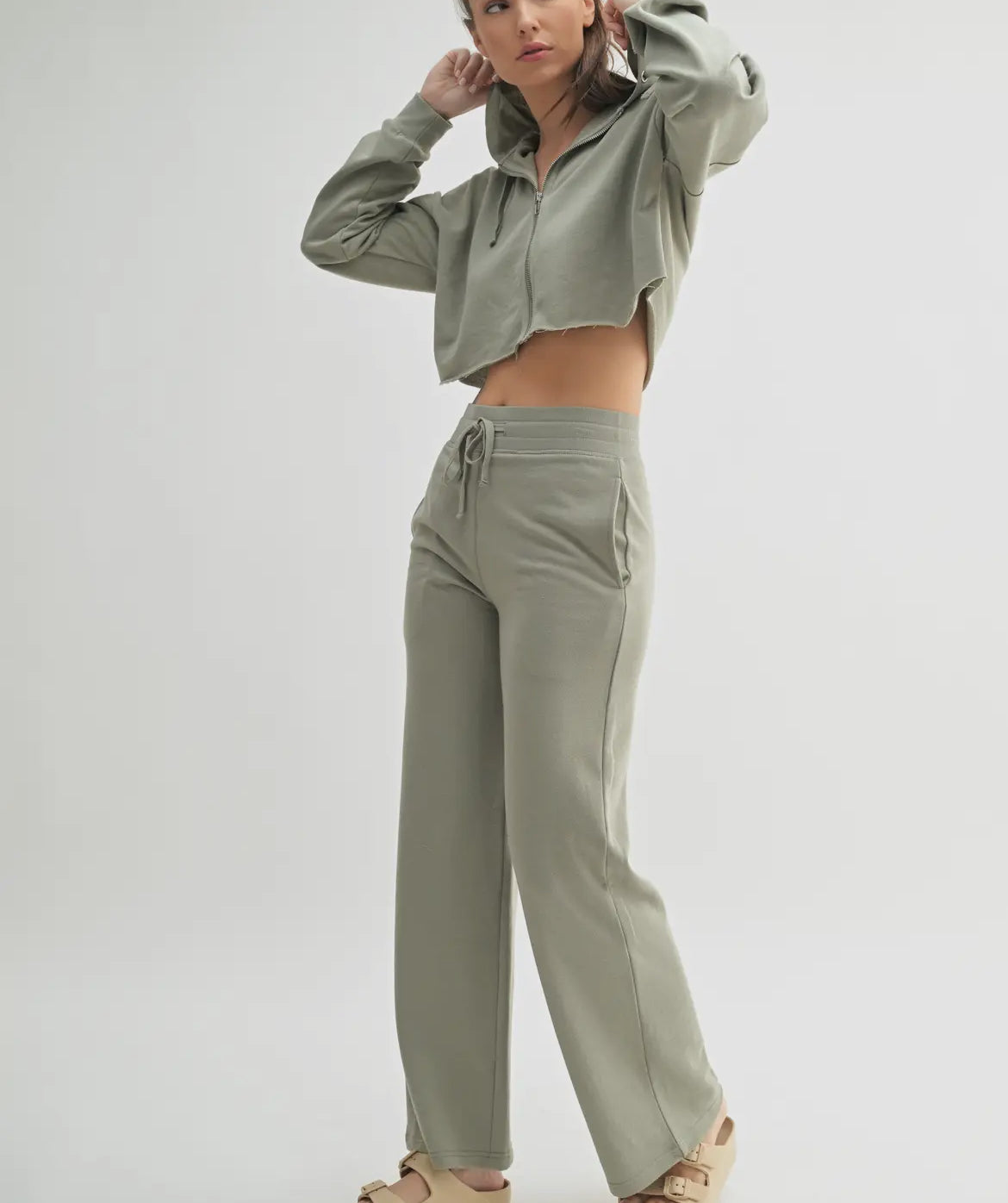 Sage 2 Piece Jacket & Sweatpants Outfit