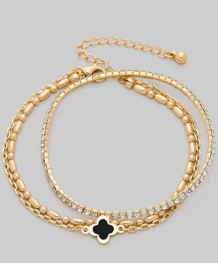 Clover Charm Layered Bracelet